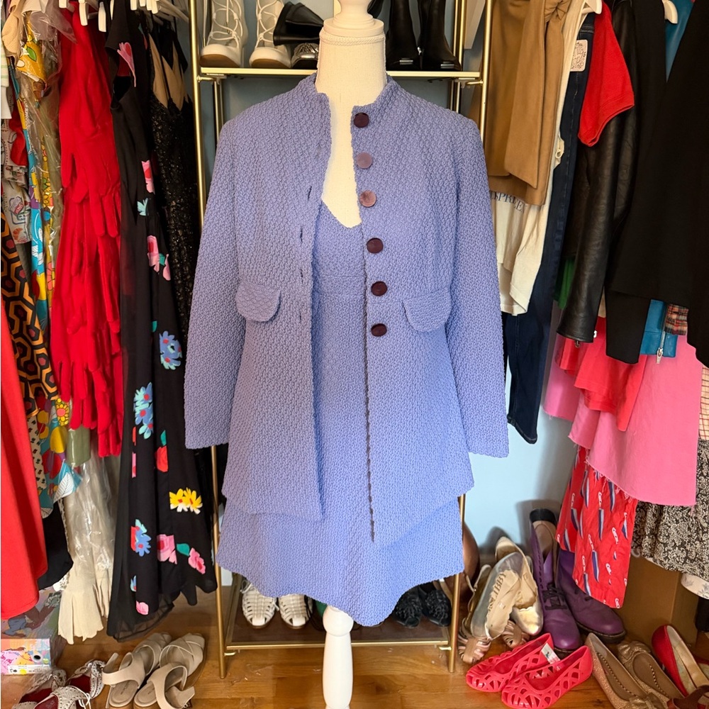 Vintage Mini Dress and Coat Set - Size XS